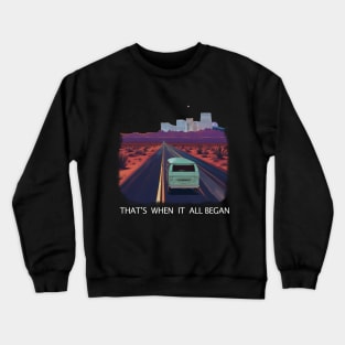 Las Vegas Desert Design, perfect for Roadtrip Van life overlander, on tour phish dead heads hippie dead and company, vintage van, vegas, night landscape Crewneck Sweatshirt